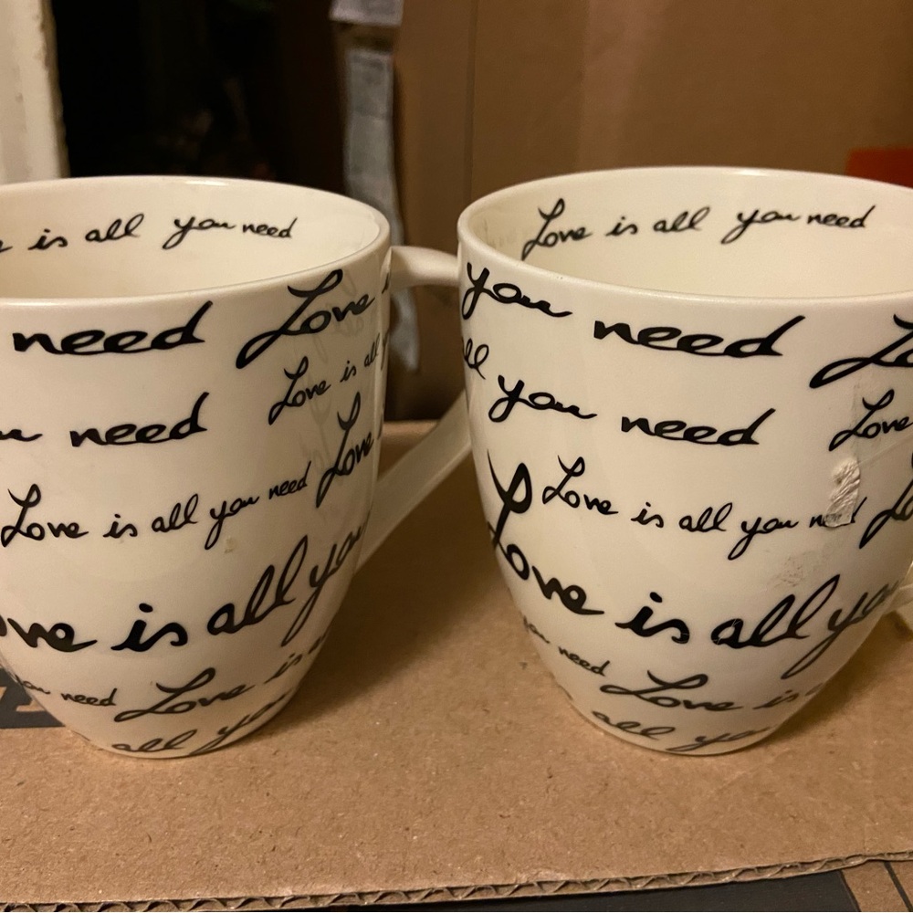 Love Is All You Need Mug duo- Black and White